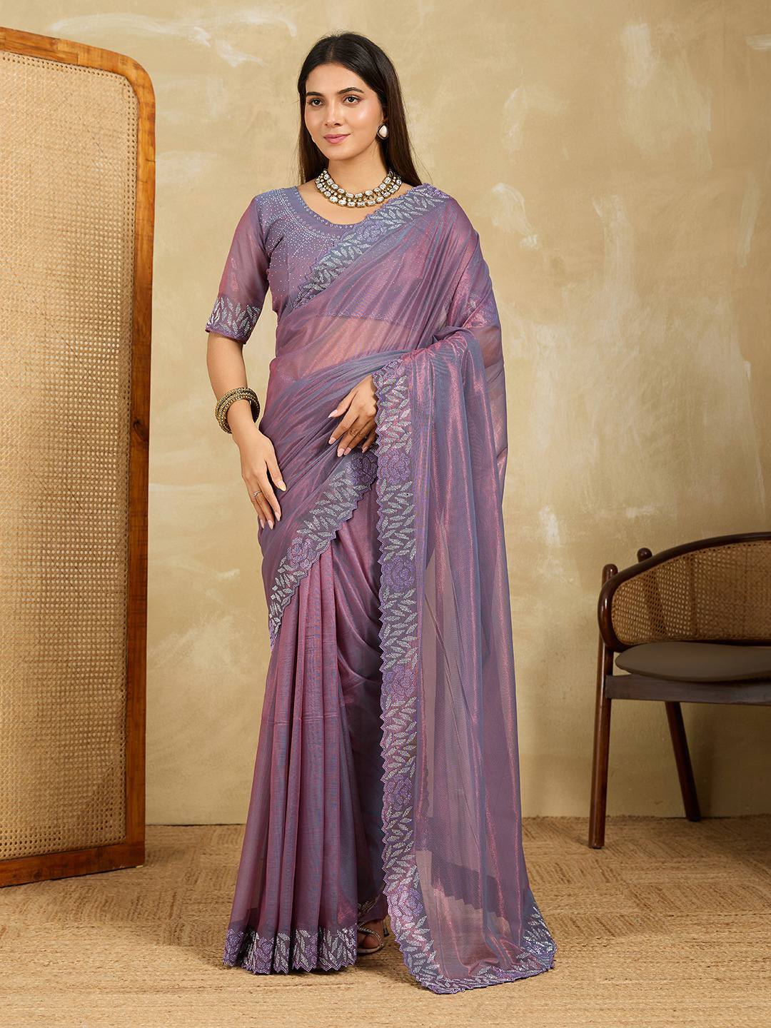 Designer Soft Net Party Saree