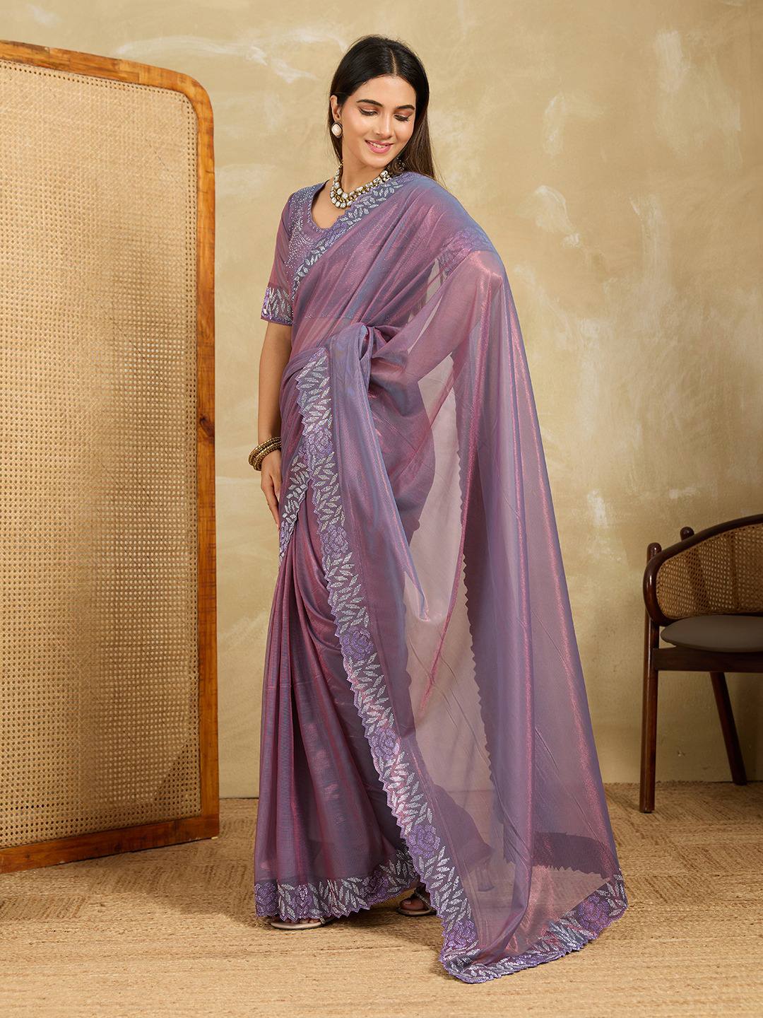 Designer Soft Net Party Saree