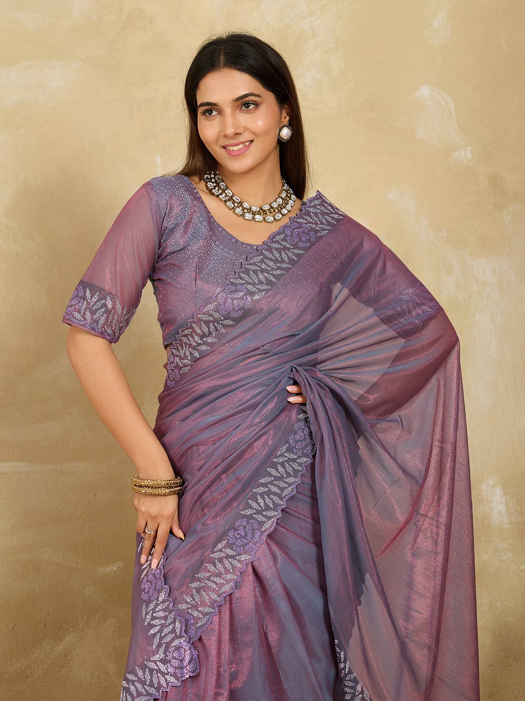 Designer Soft Net Party Saree