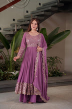 Heavy Faux Georgette Designer Party Wear Anarkali Gown