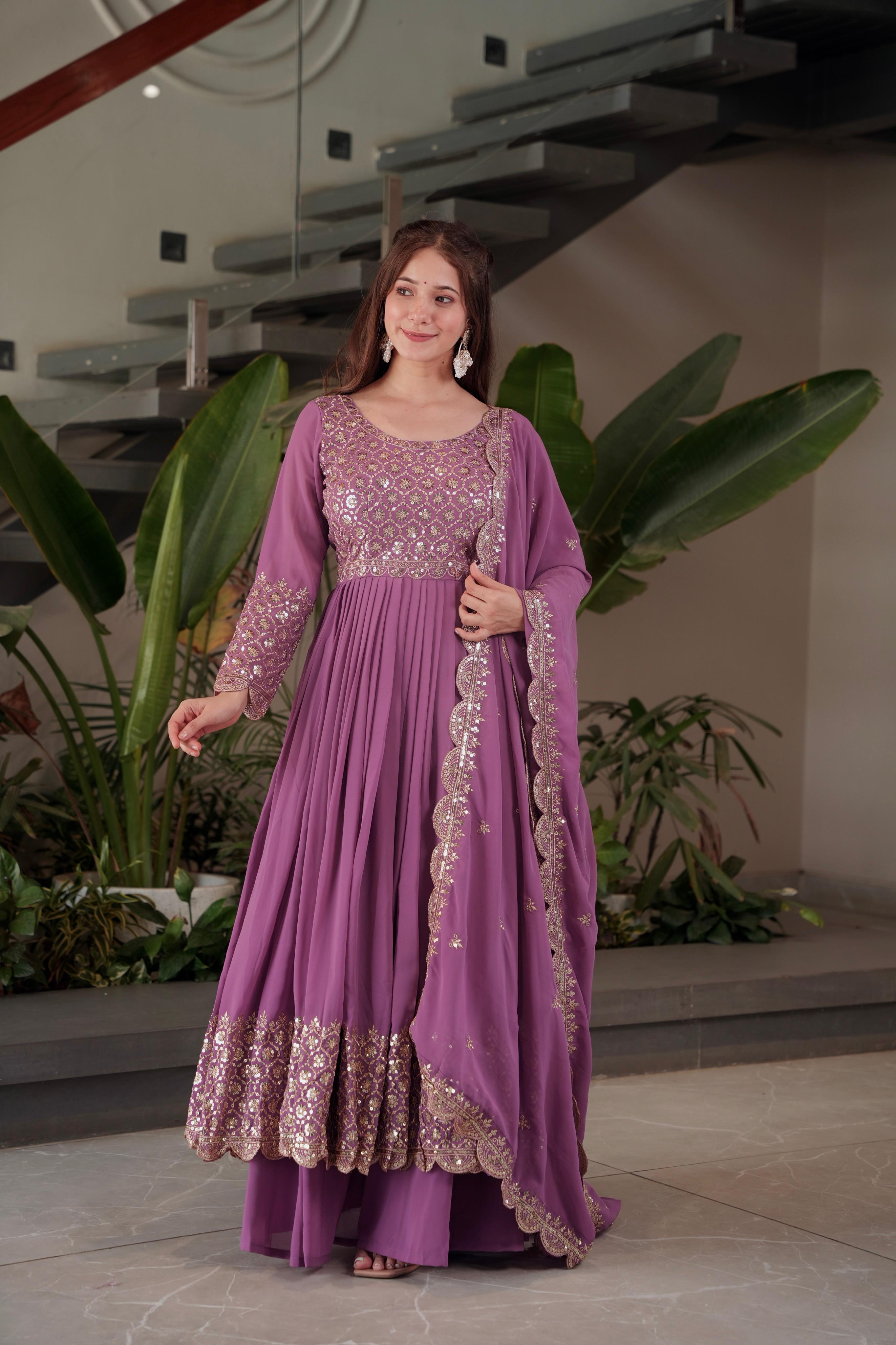 Heavy Faux Georgette Designer Party Wear Anarkali Gown