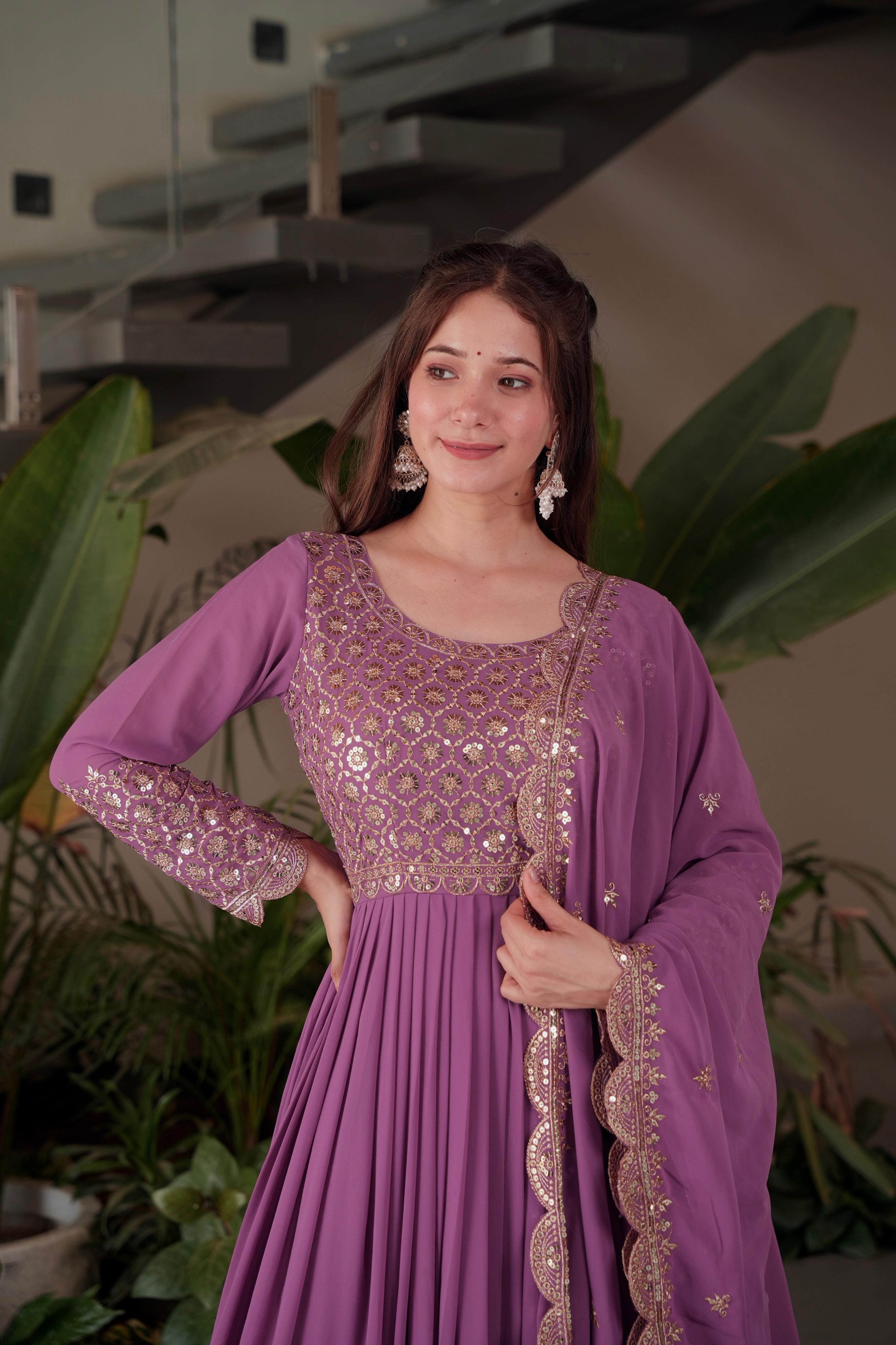 Heavy Faux Georgette Designer Party Wear Anarkali Gown