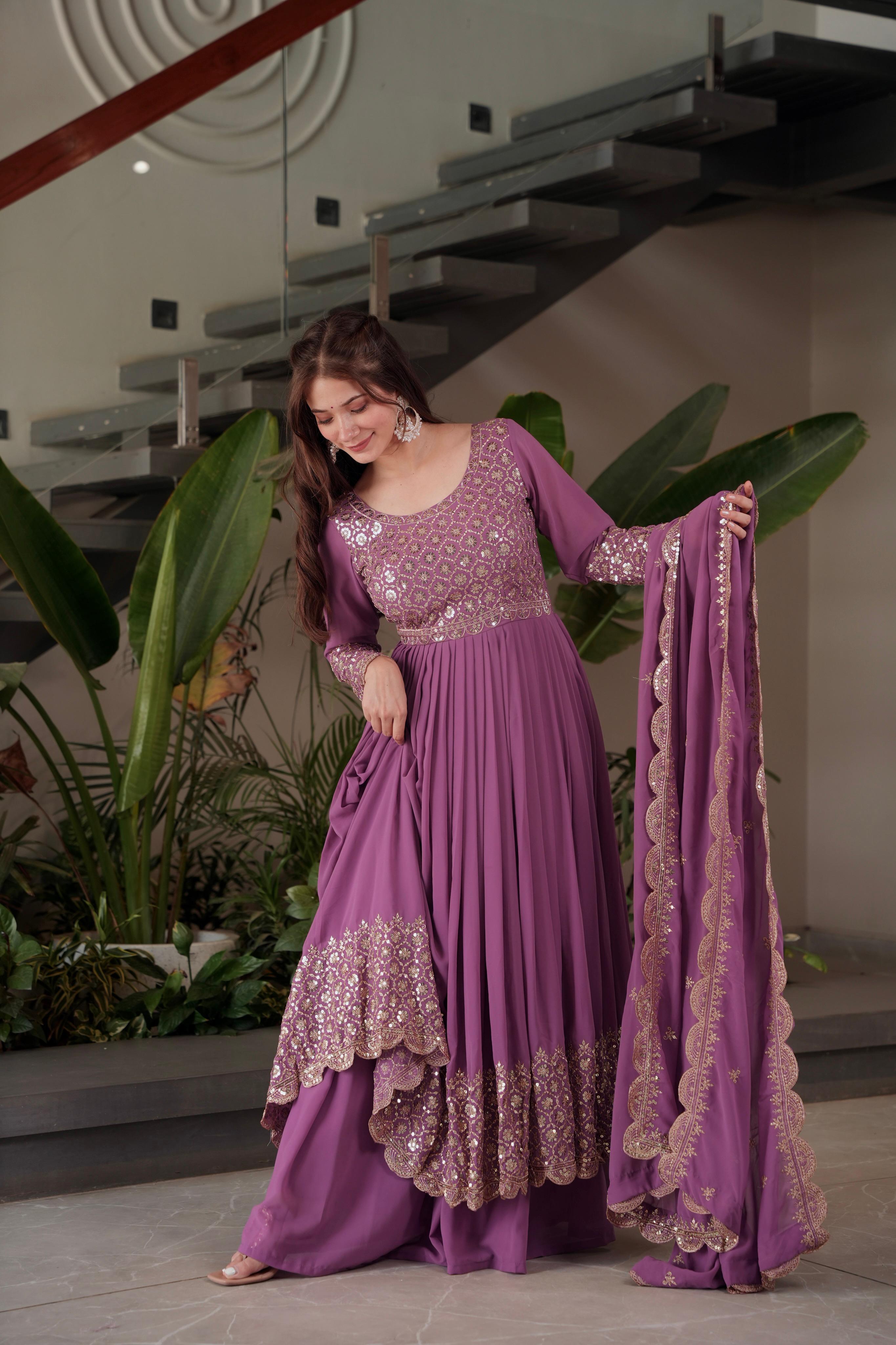 Heavy Faux Georgette Designer Party Wear Anarkali Gown