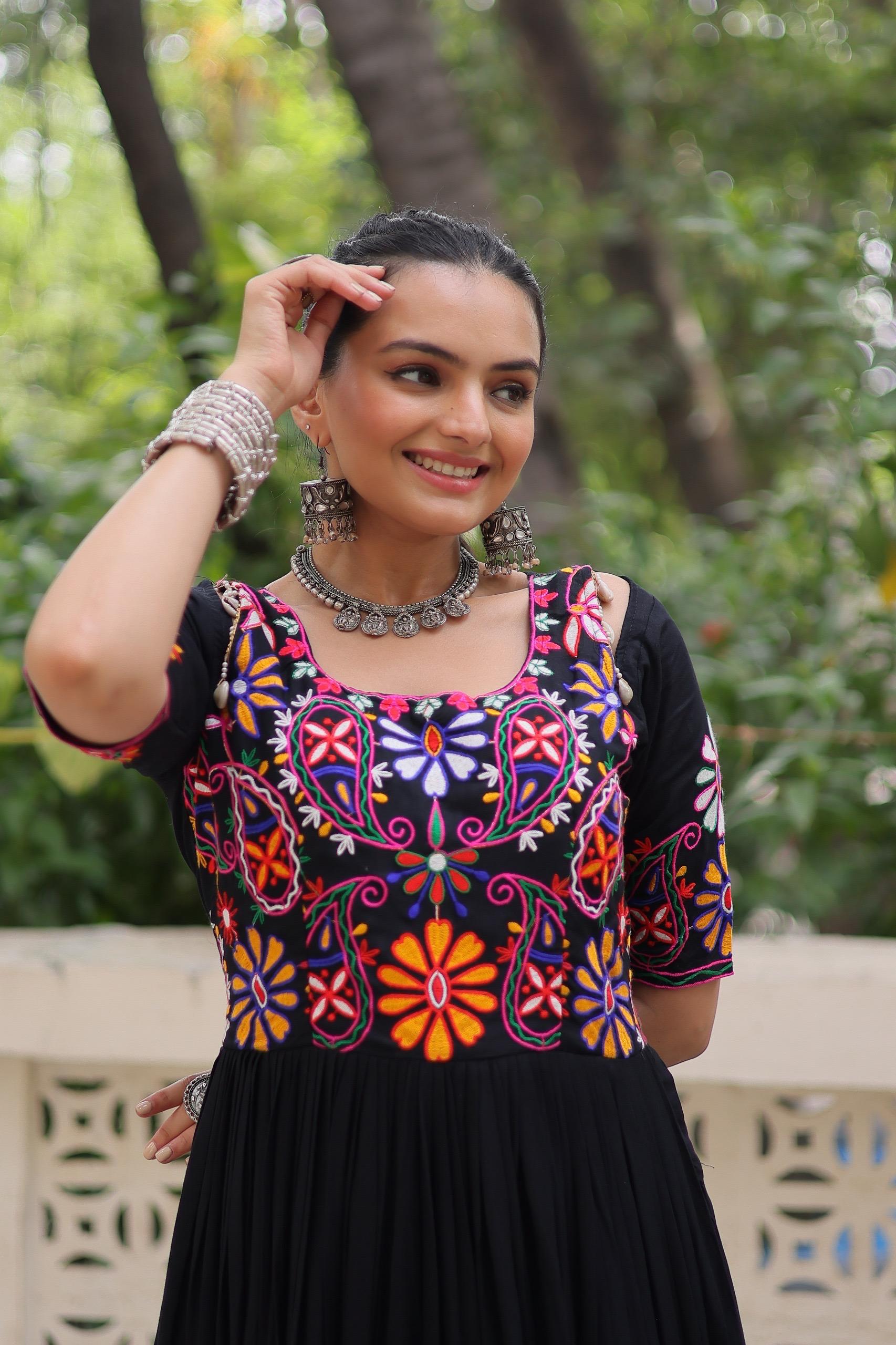 Rayon Embroidery Work Gown