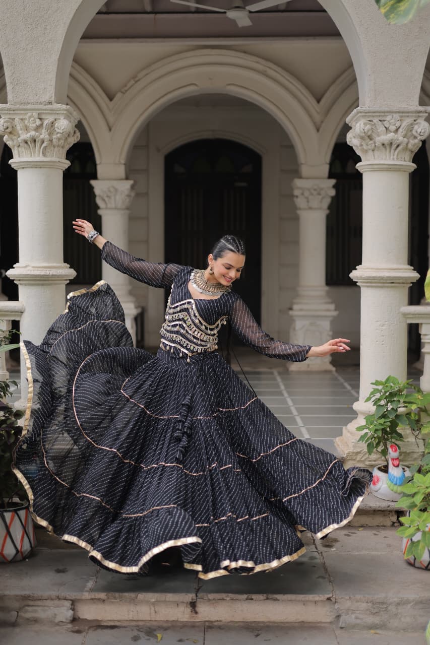 Navratri Special Leheriya Print Lehenga Choli