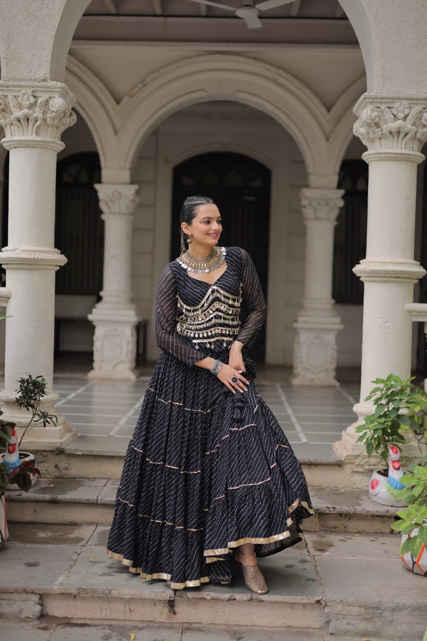 Navratri Special Leheriya Print Lehenga Choli