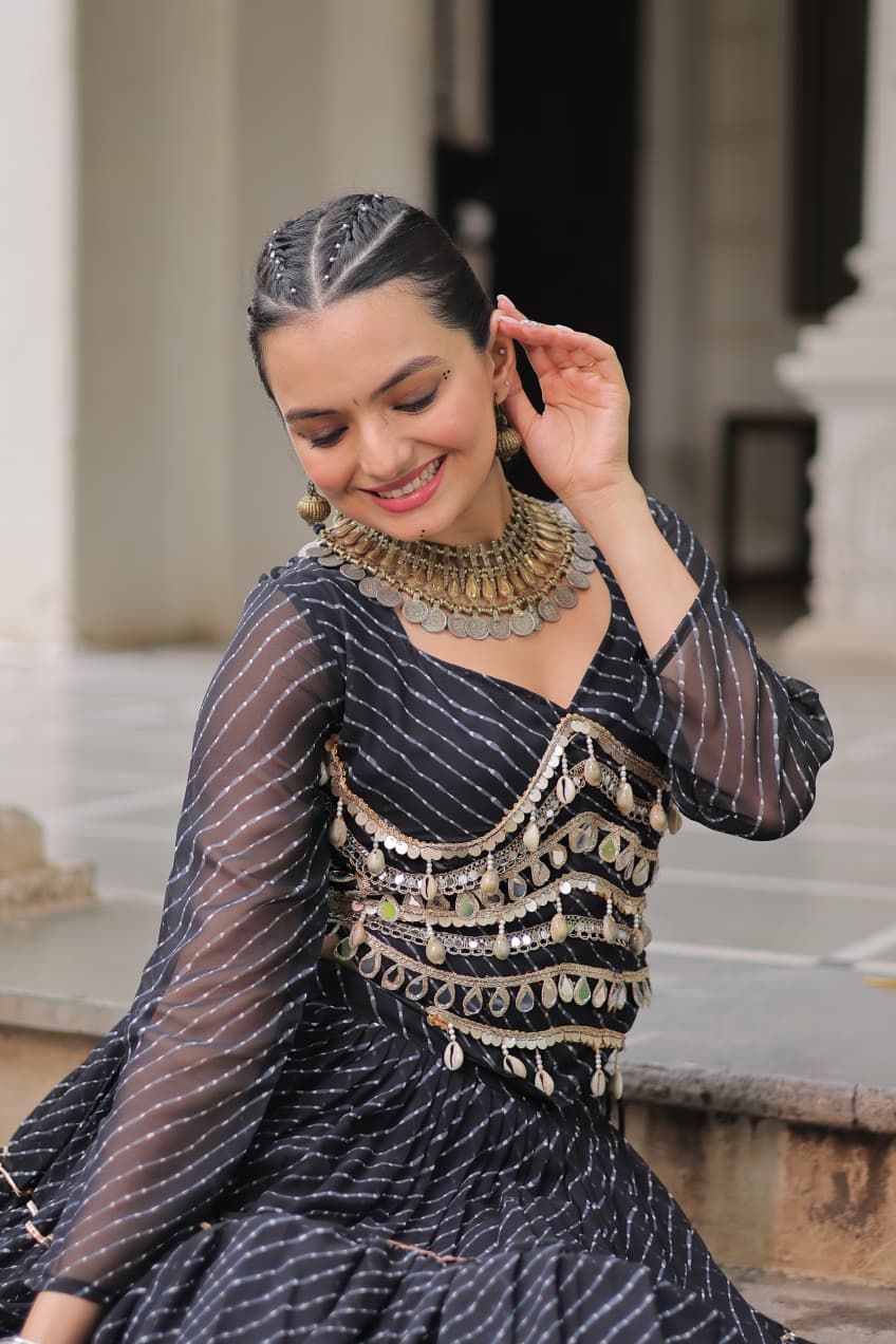 Navratri Special Leheriya Print Lehenga Choli