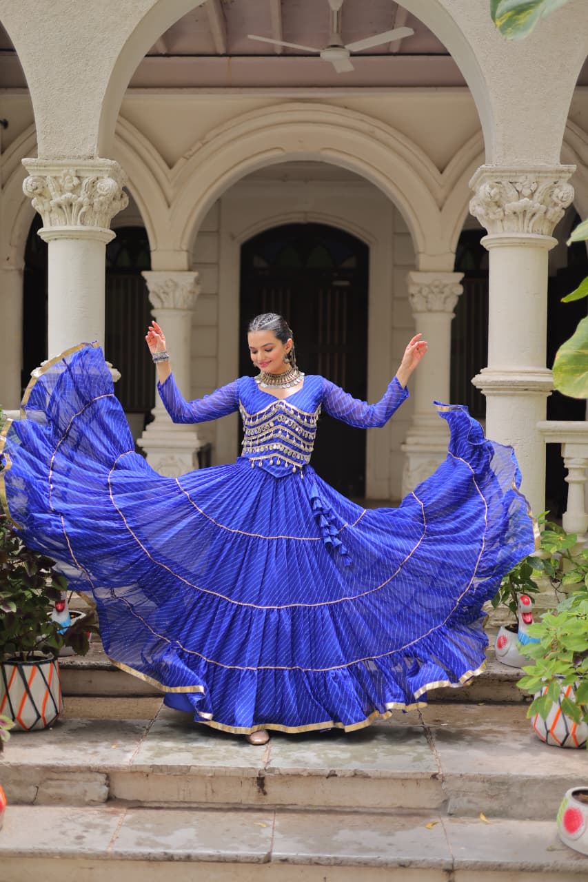 Navratri Special Leheriya Print Lehenga Choli