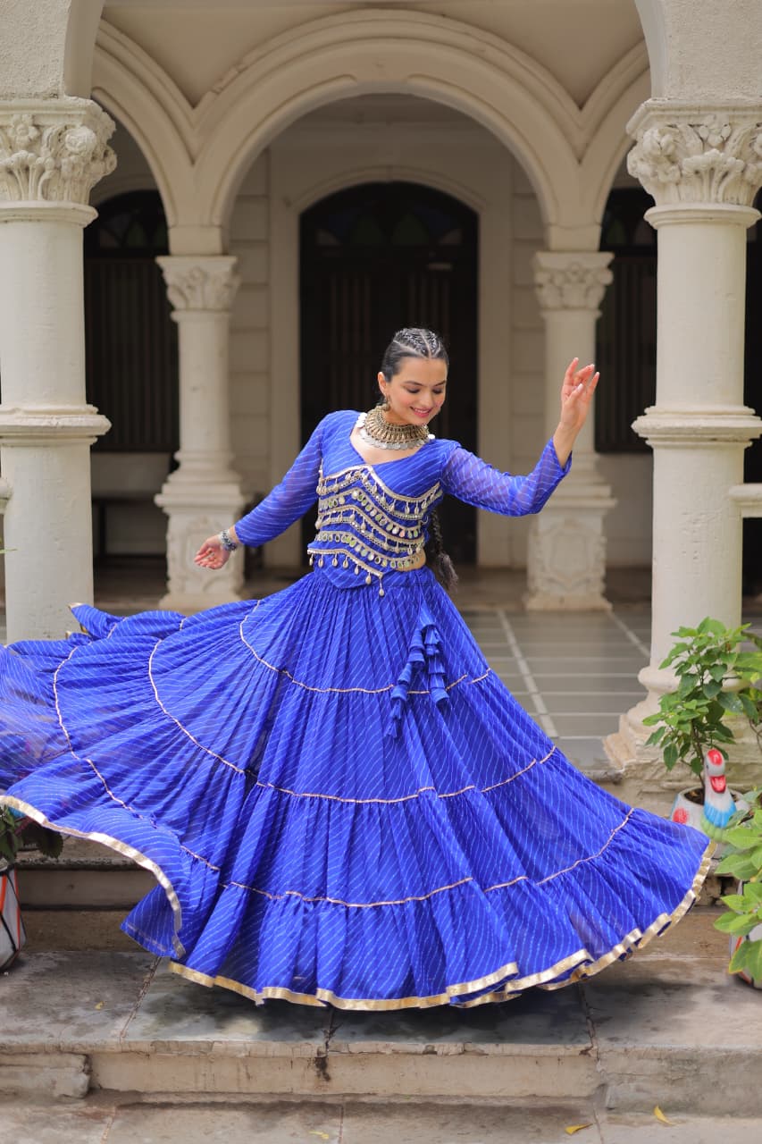Navratri Special Leheriya Print Lehenga Choli