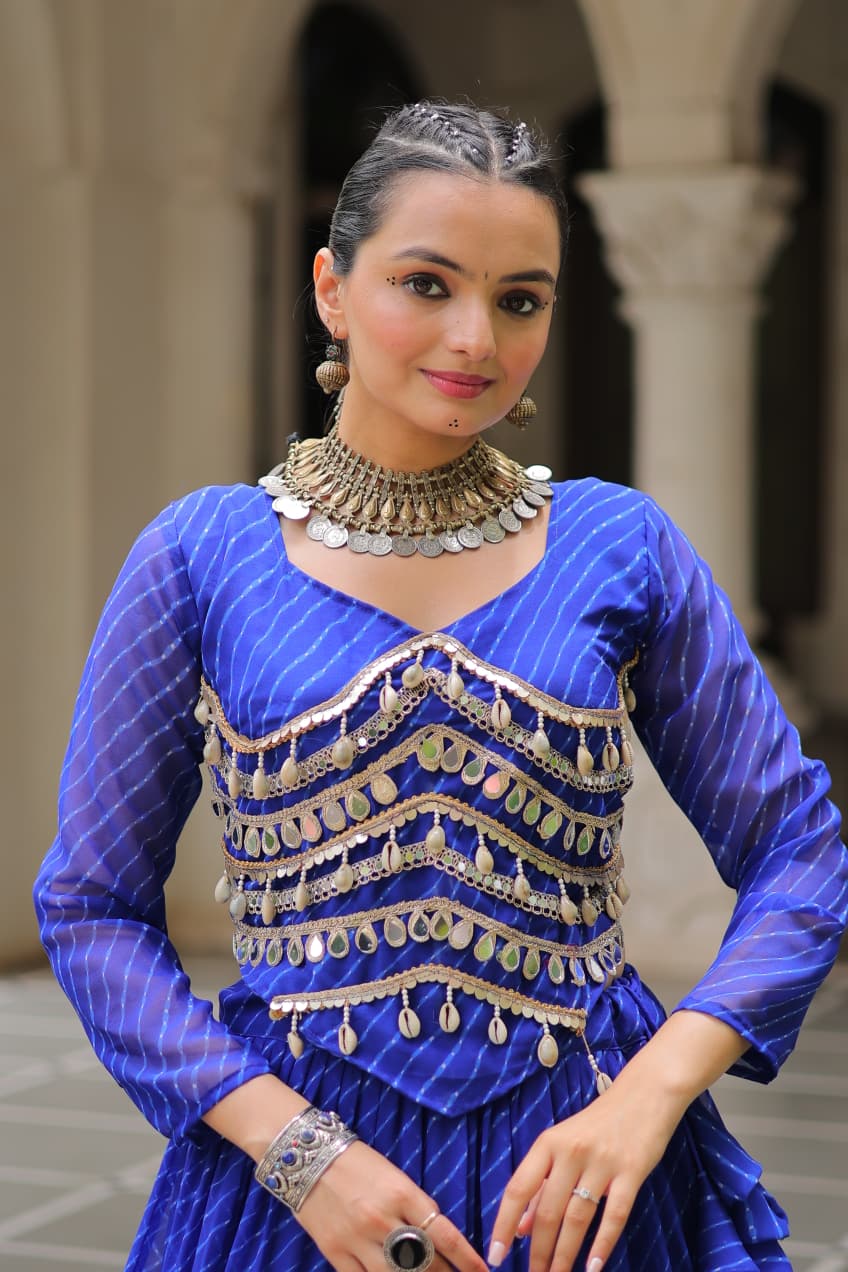 Navratri Special Leheriya Print Lehenga Choli