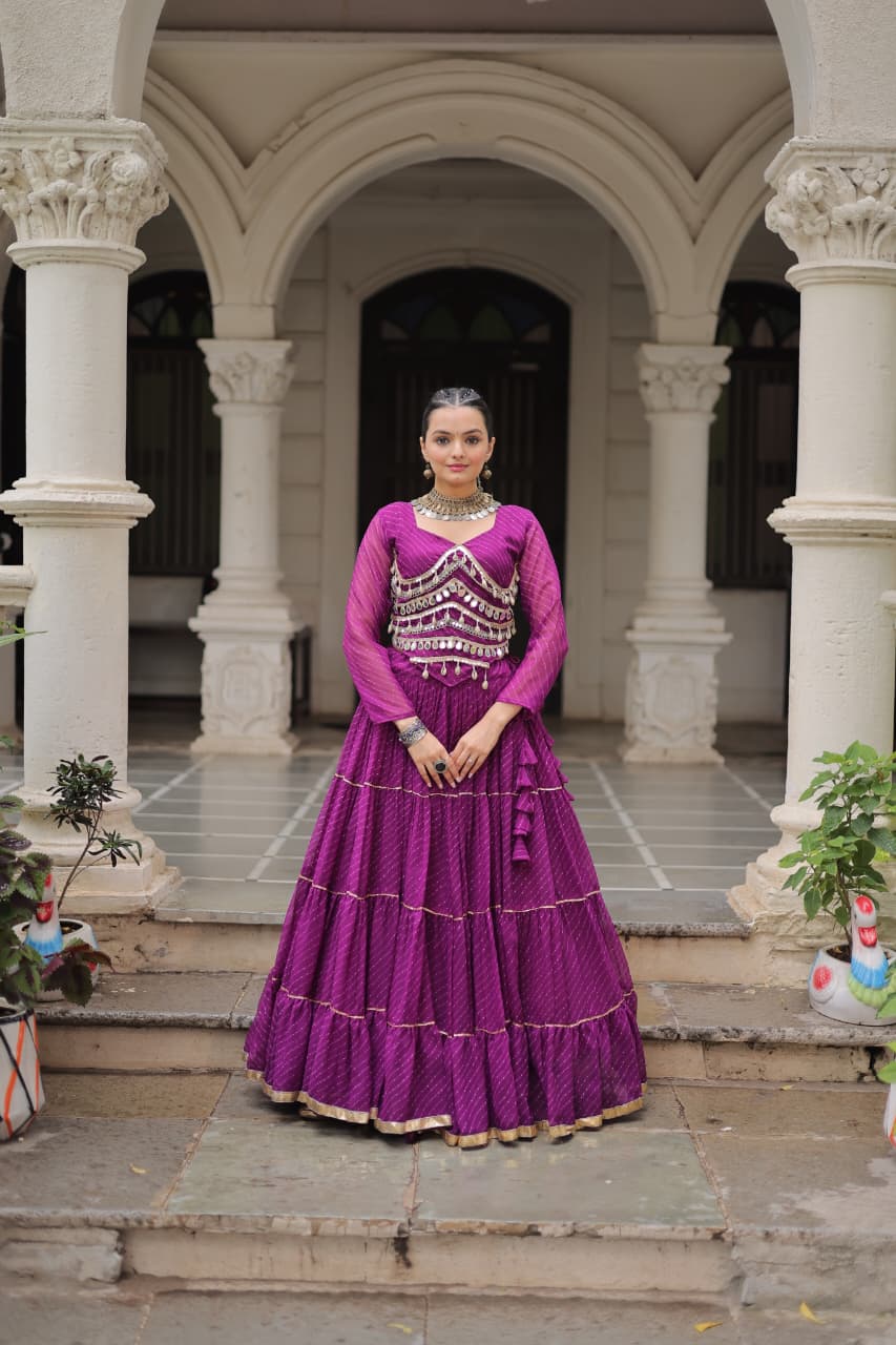 Navratri Special Leheriya Print Lehenga Choli