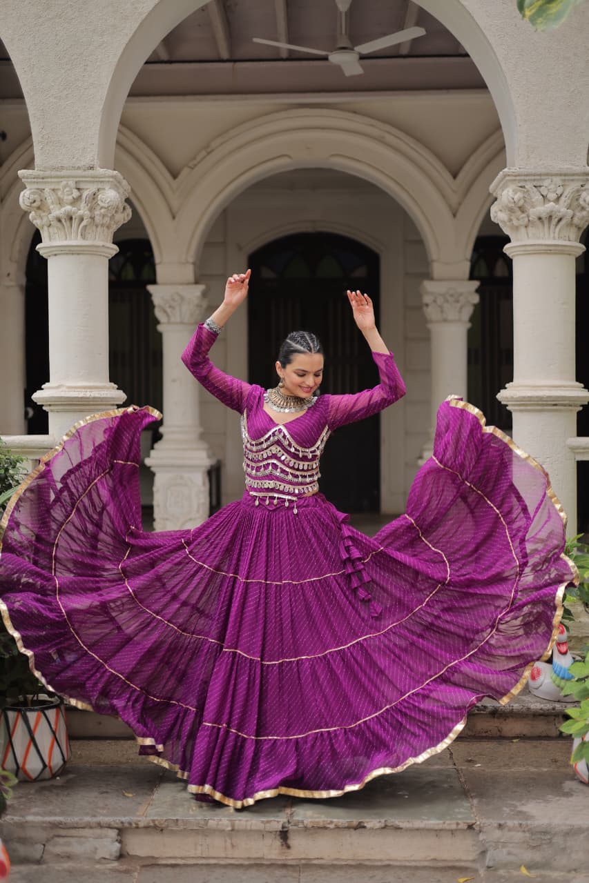 Navratri Special Leheriya Print Lehenga Choli