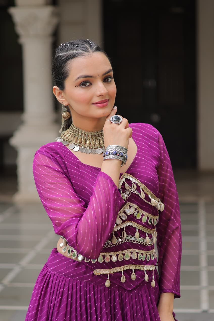 Navratri Special Leheriya Print Lehenga Choli