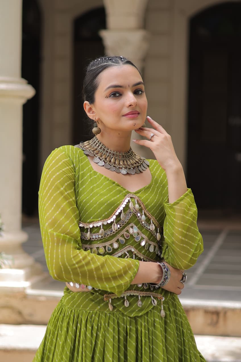 Navratri Special Leheriya Print Lehenga Choli