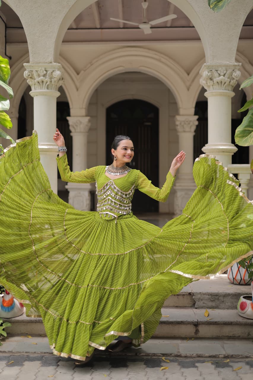 Navratri Special Leheriya Print Lehenga Choli