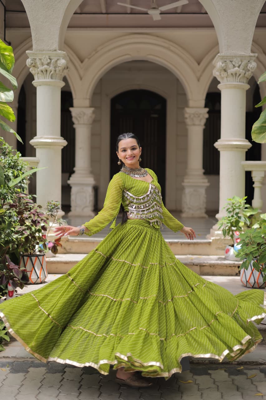 Navratri Special Leheriya Print Lehenga Choli