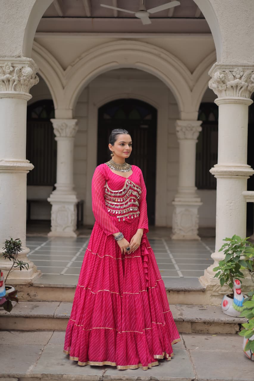 Navratri Special Leheriya Print Lehenga Choli