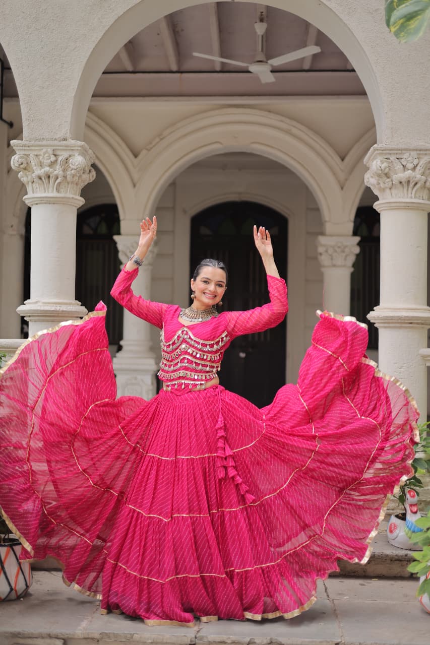 Navratri Special Leheriya Print Lehenga Choli