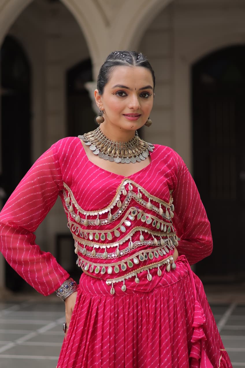 Navratri Special Leheriya Print Lehenga Choli