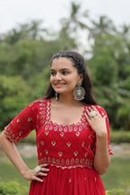 Designer Embroidery work long gown