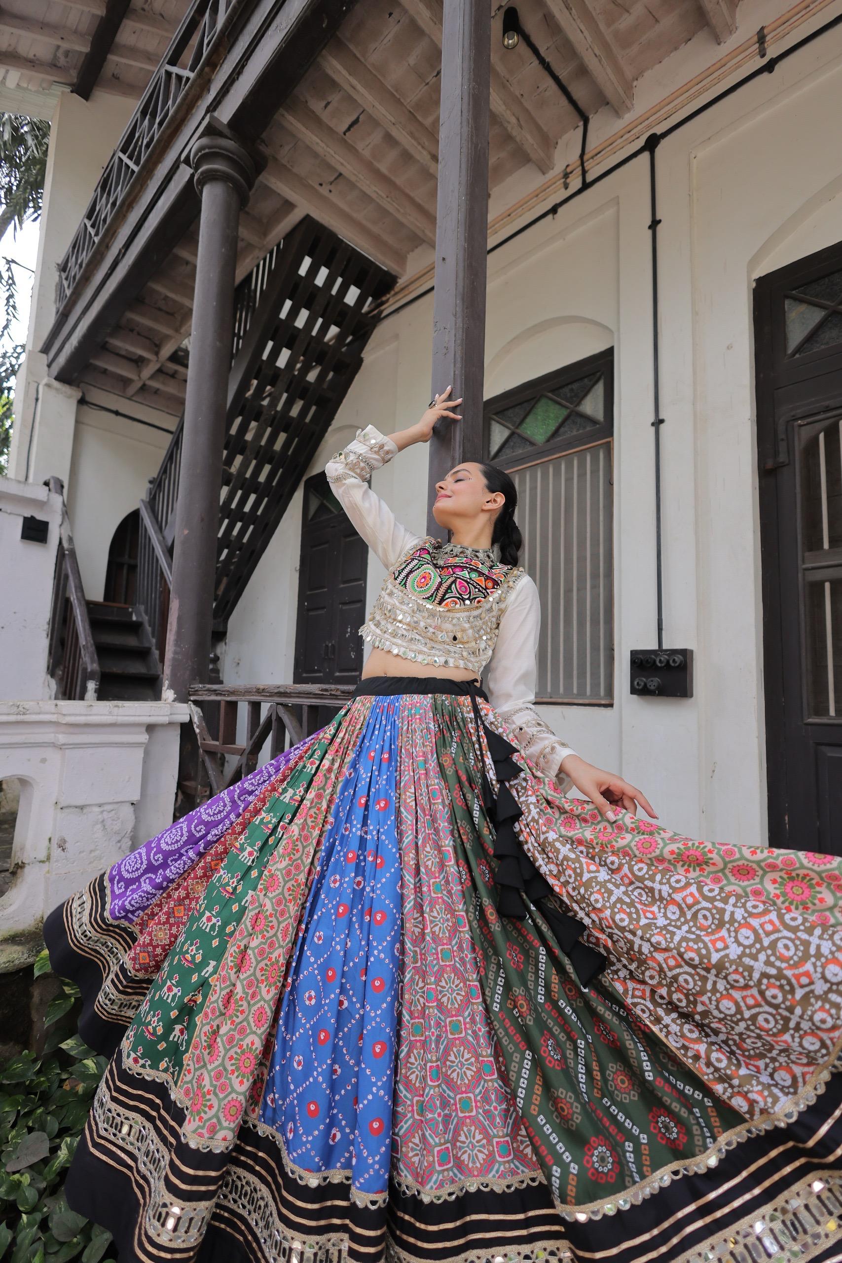 Multi-Color Digital Printed Cotton Navaratri Special Lehenga Choli