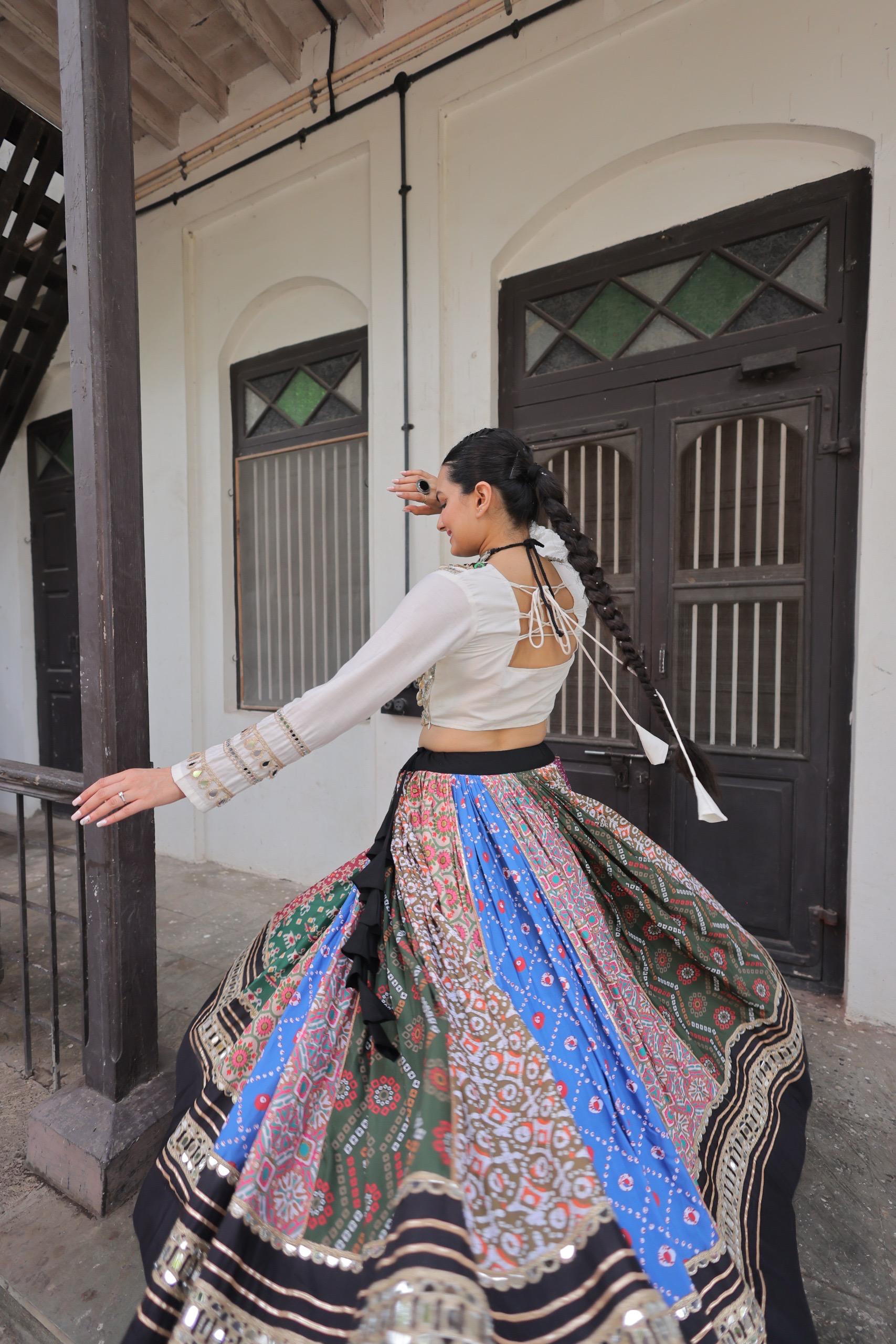 Multi-Color Digital Printed Cotton Navaratri Special Lehenga Choli