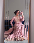 New Launch Chinon Silk Kurti Sharara Set