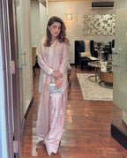 Natural Crepe Silk Embroidered Suit Set with Dupatta