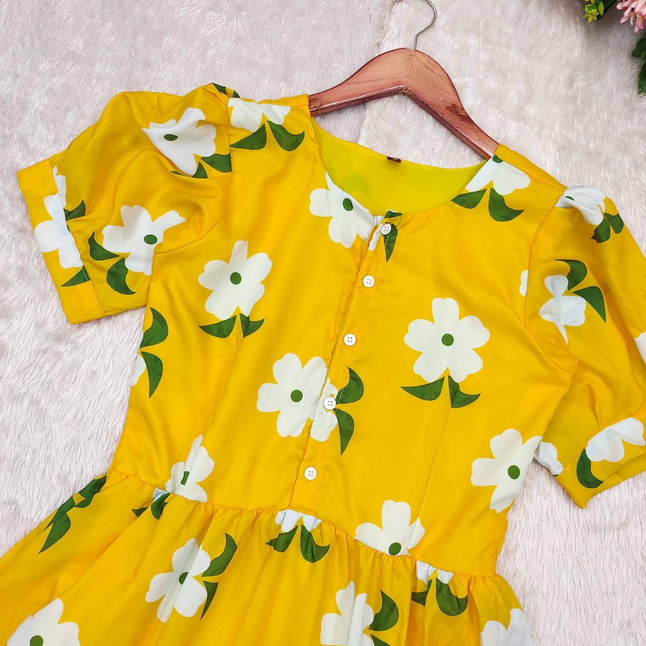 Beautiful flower print cotton One Piece