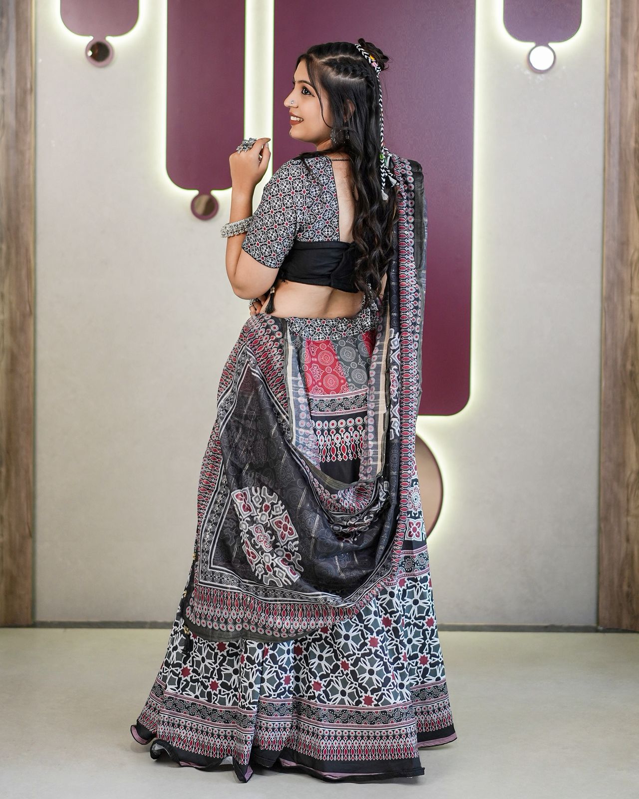 Timeless Black Ajarakh Navratri Chaniya Choli