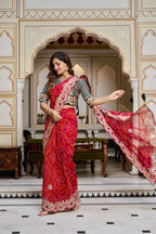 New Bandhni Designer Sari For Festival