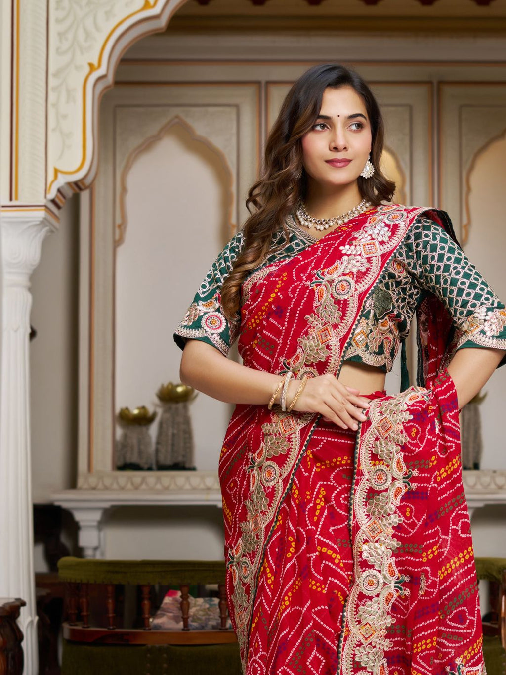 New Bandhni Designer Sari For Festival