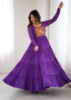 Laheriya Print and Kutchi Patch Work Navaratri Dress