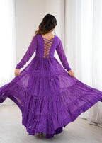 Laheriya Print and Kutchi Patch Work Navaratri Dress