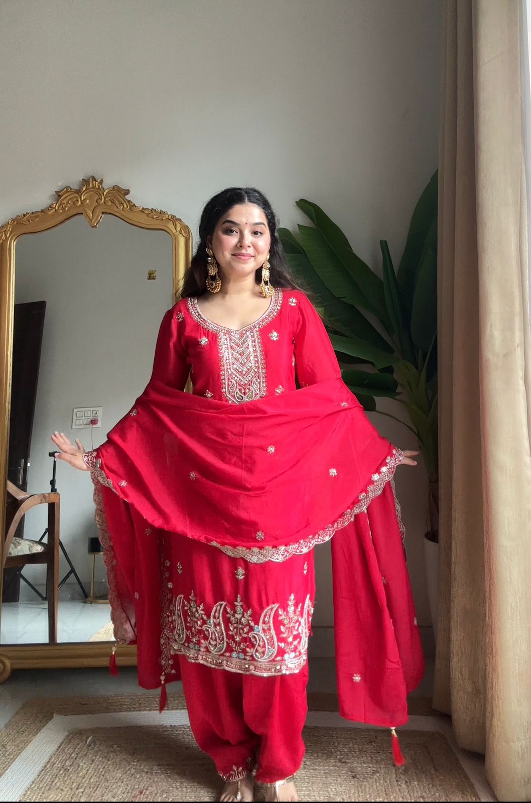 Trendy Embroidered Suit for Women
