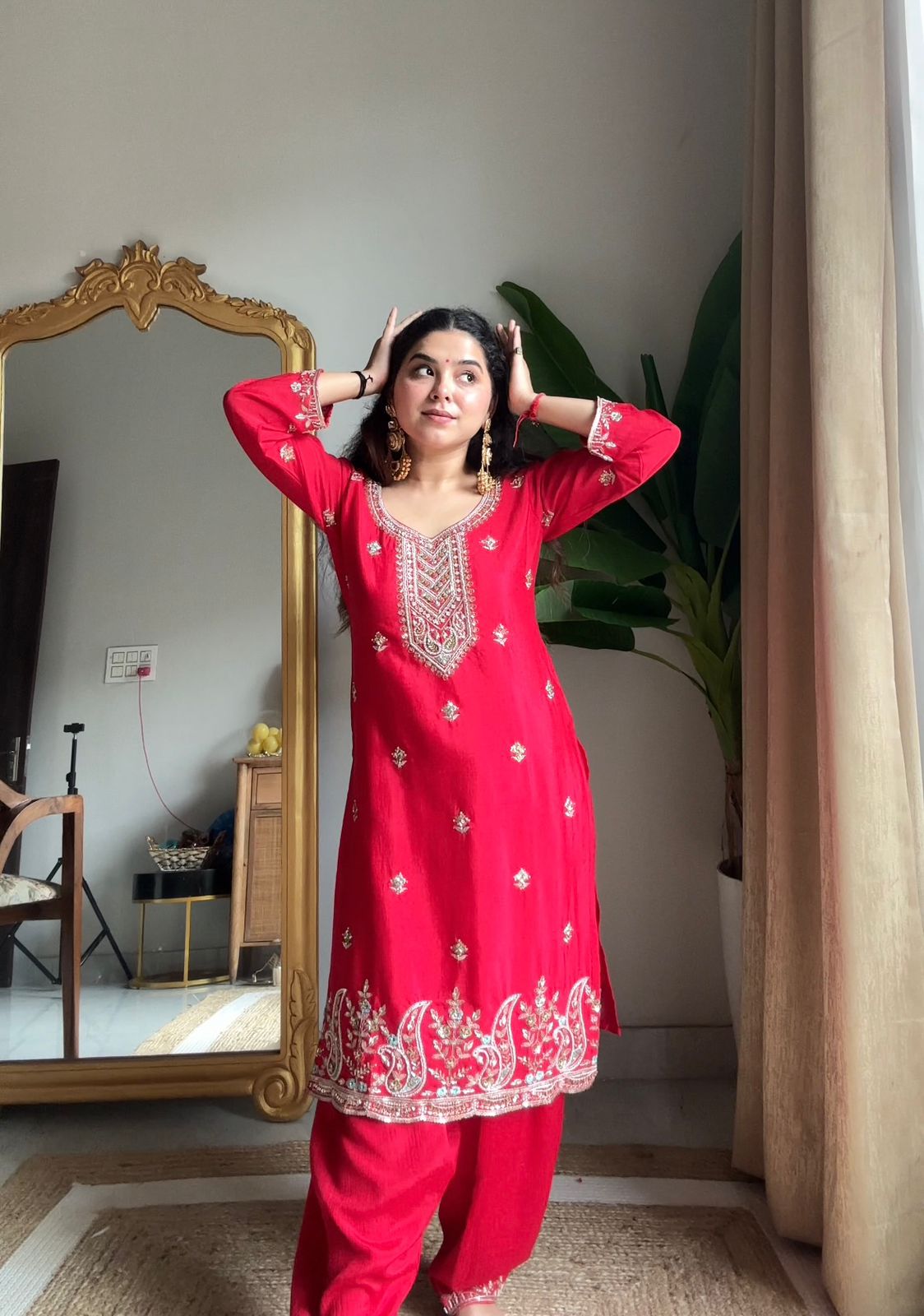 Trendy Embroidered Suit for Women