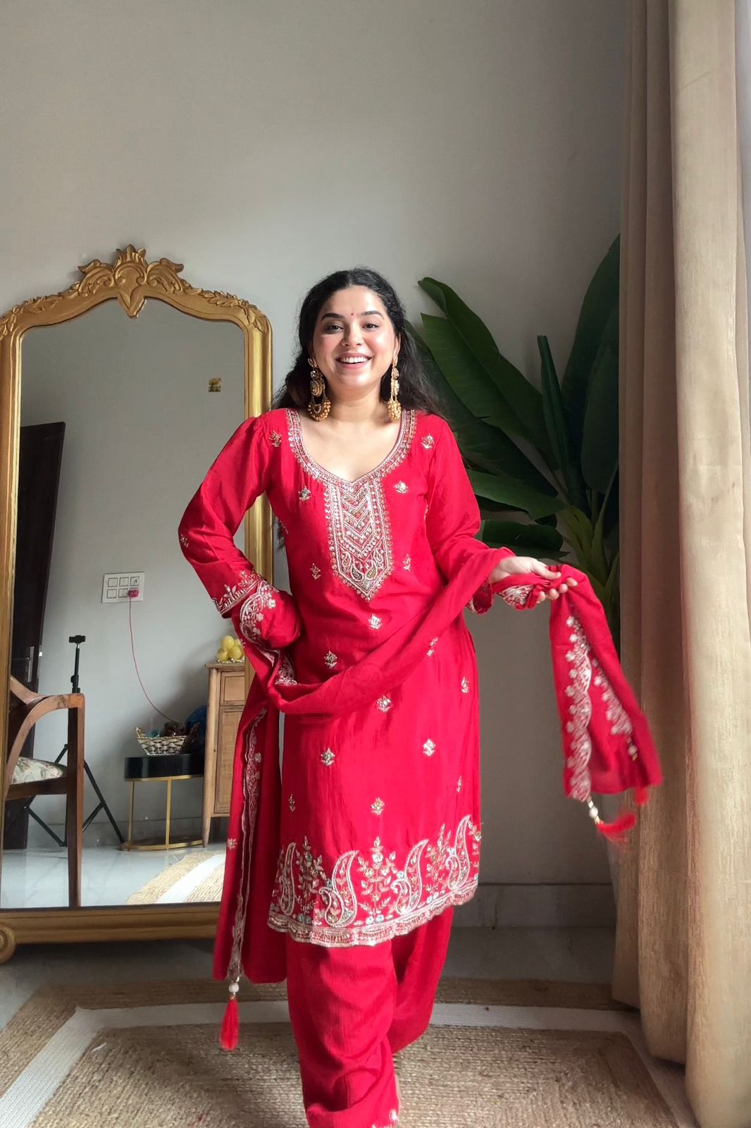 Trendy Embroidered Suit for Women
