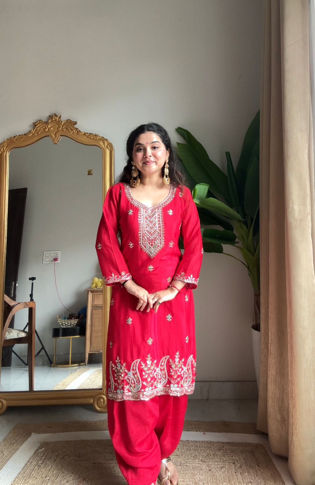 Trendy Embroidered Suit for Women