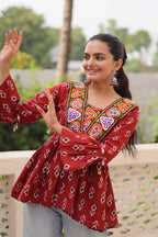 Woven Work Cotton Kurti