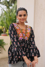 Woven Work Cotton Kurti