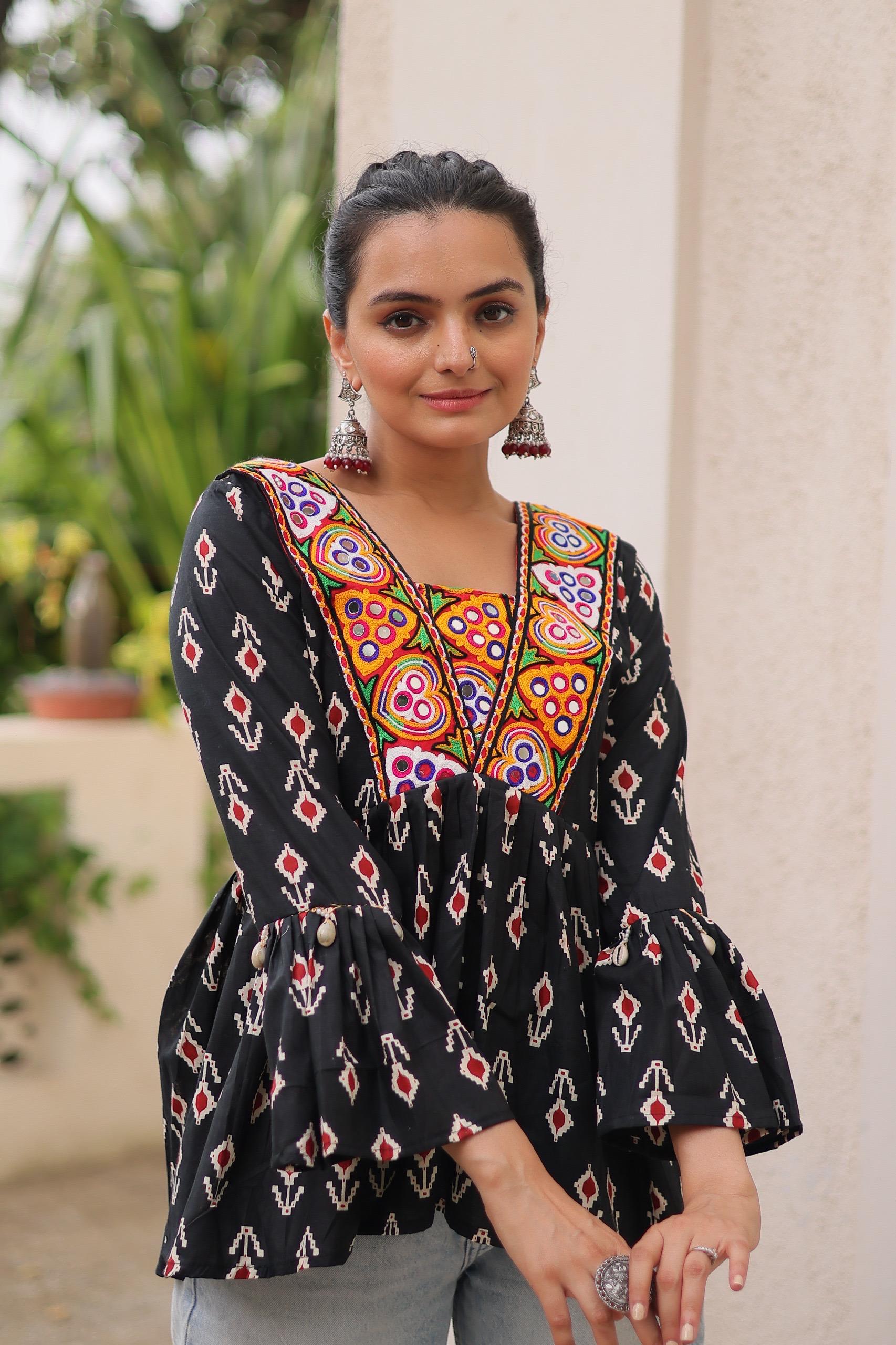 Woven Work Cotton Kurti