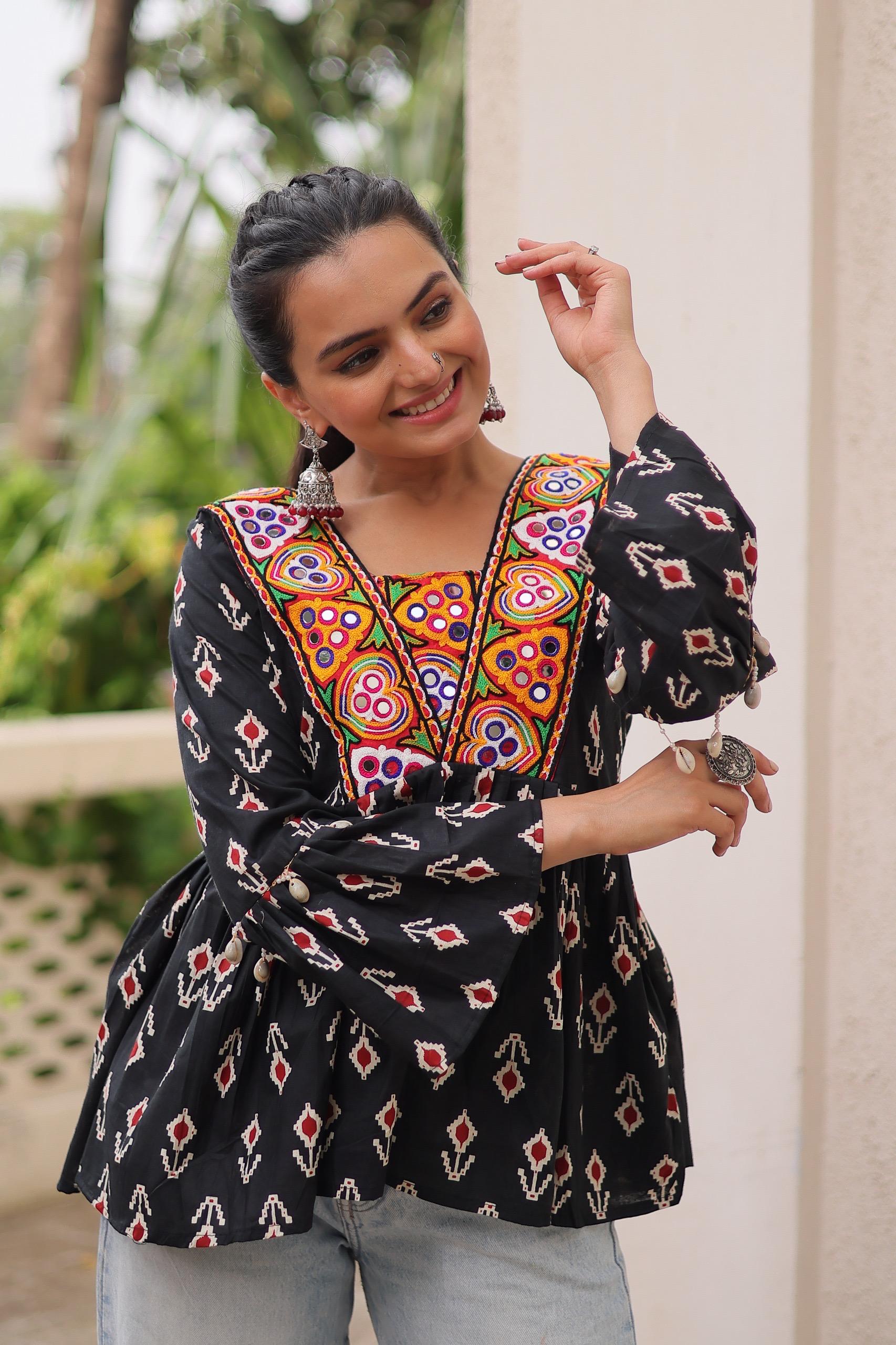 Woven Work Cotton Kurti