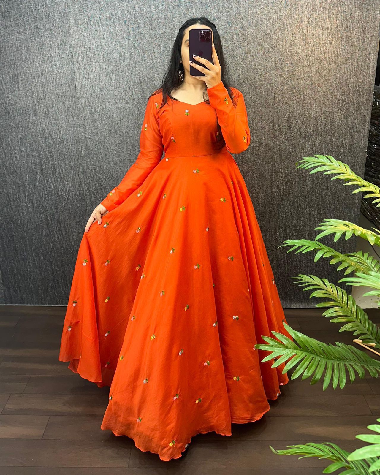 Beautiful Zipsy Silk Embroidery & Sequence Work Gown