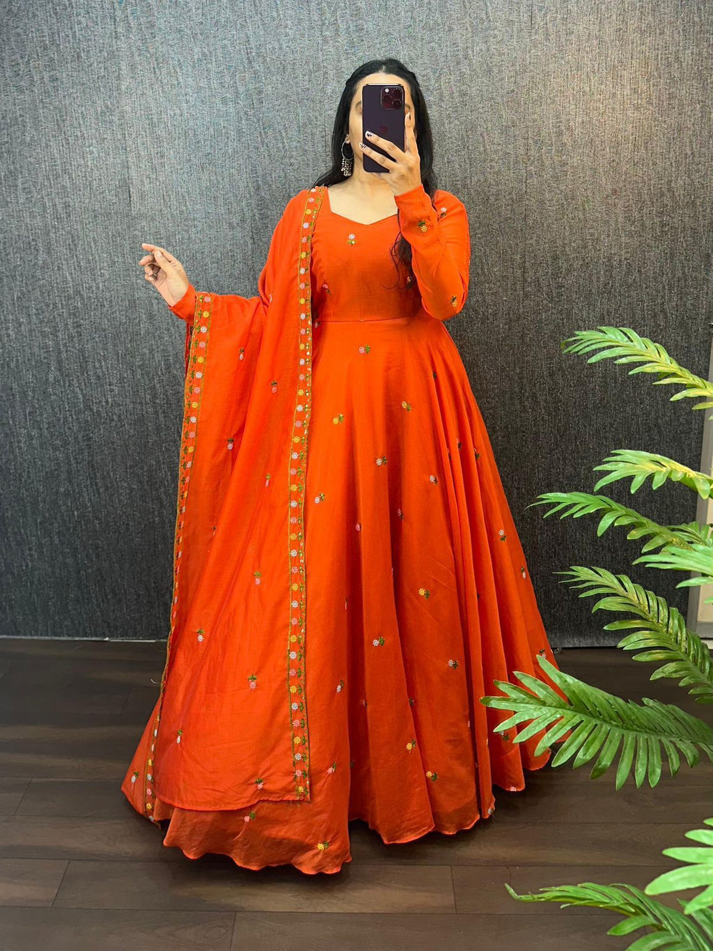 Beautiful Zipsy Silk Embroidery & Sequence Work Gown