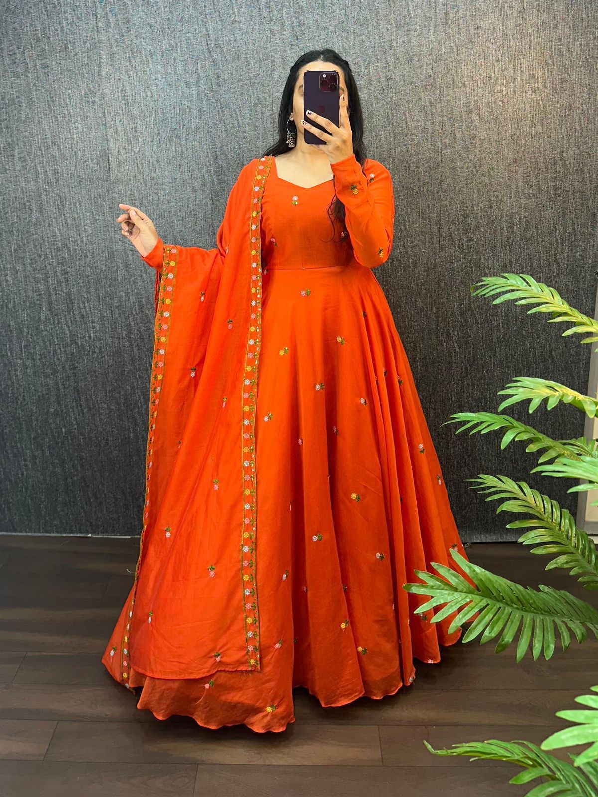 Beautiful Zipsy Silk Embroidery & Sequence Work Gown