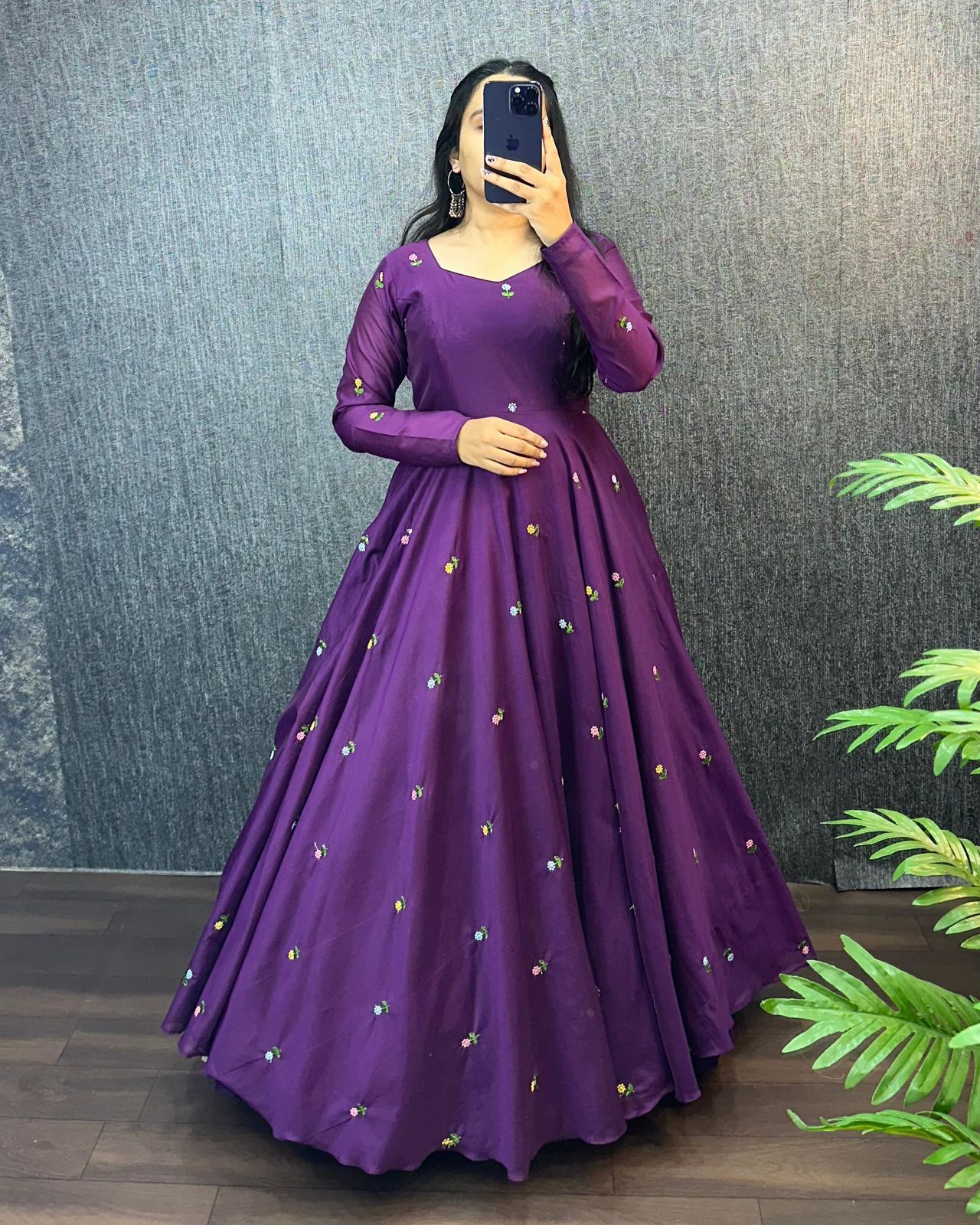 Beautiful Zipsy Silk Embroidery & Sequence Work Gown