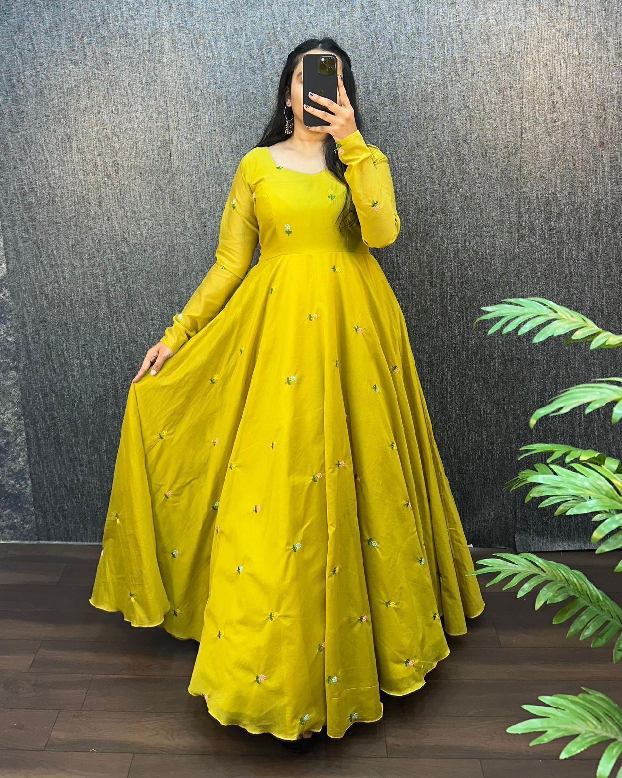 Beautiful Zipsy Silk Embroidery & Sequence Work Gown