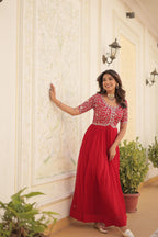 Zari Sequence Work Gown