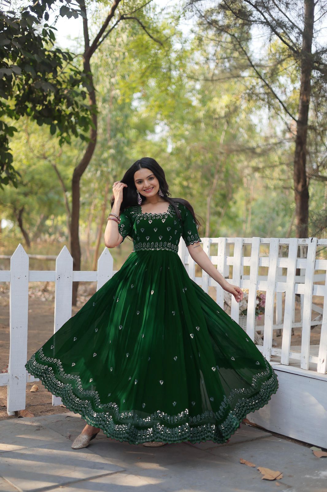 New Embroidery Zari Sequins Work Purple Gowns
