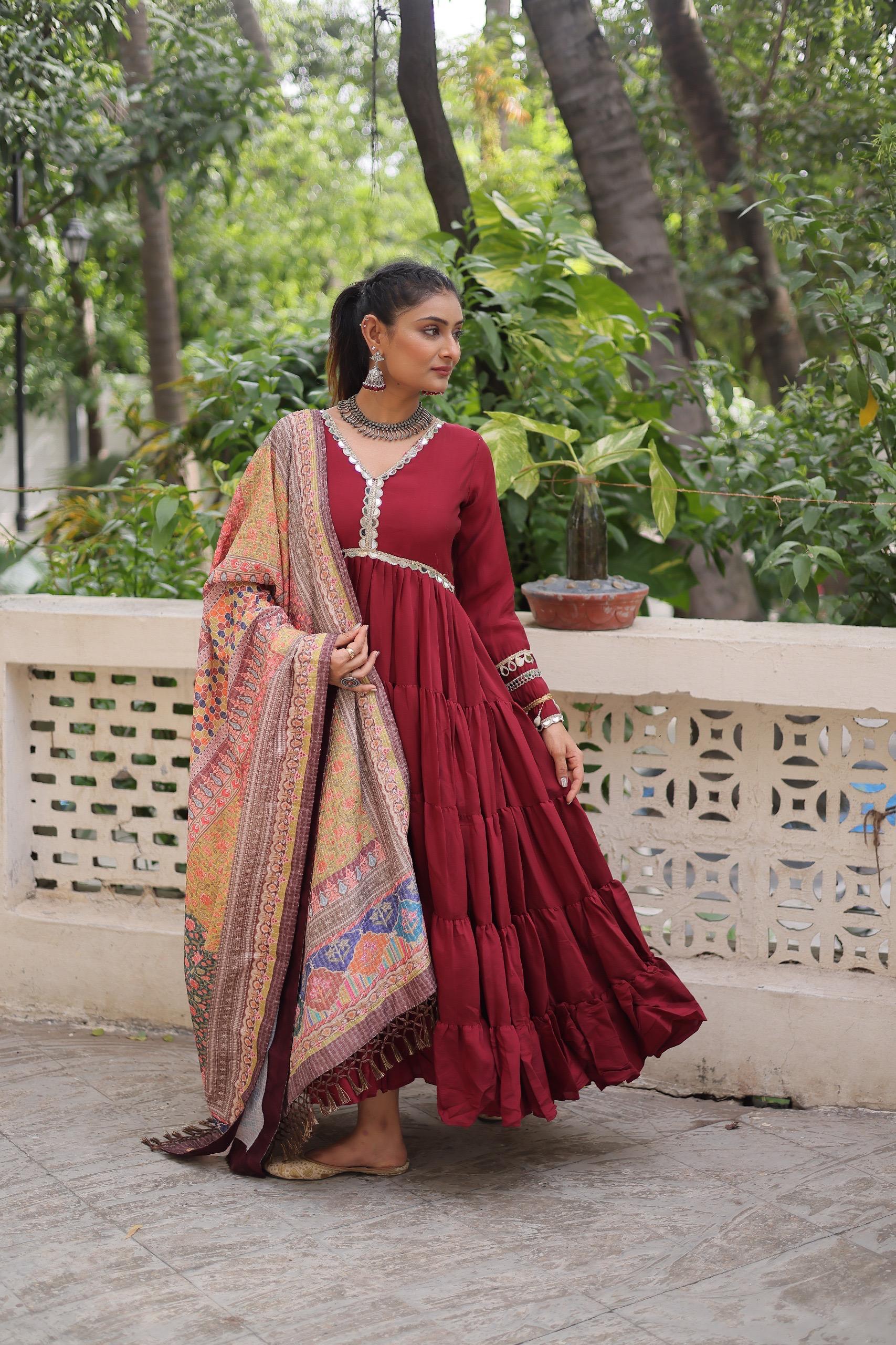 Embroidered Roman New Latest Designer Trendy Gown